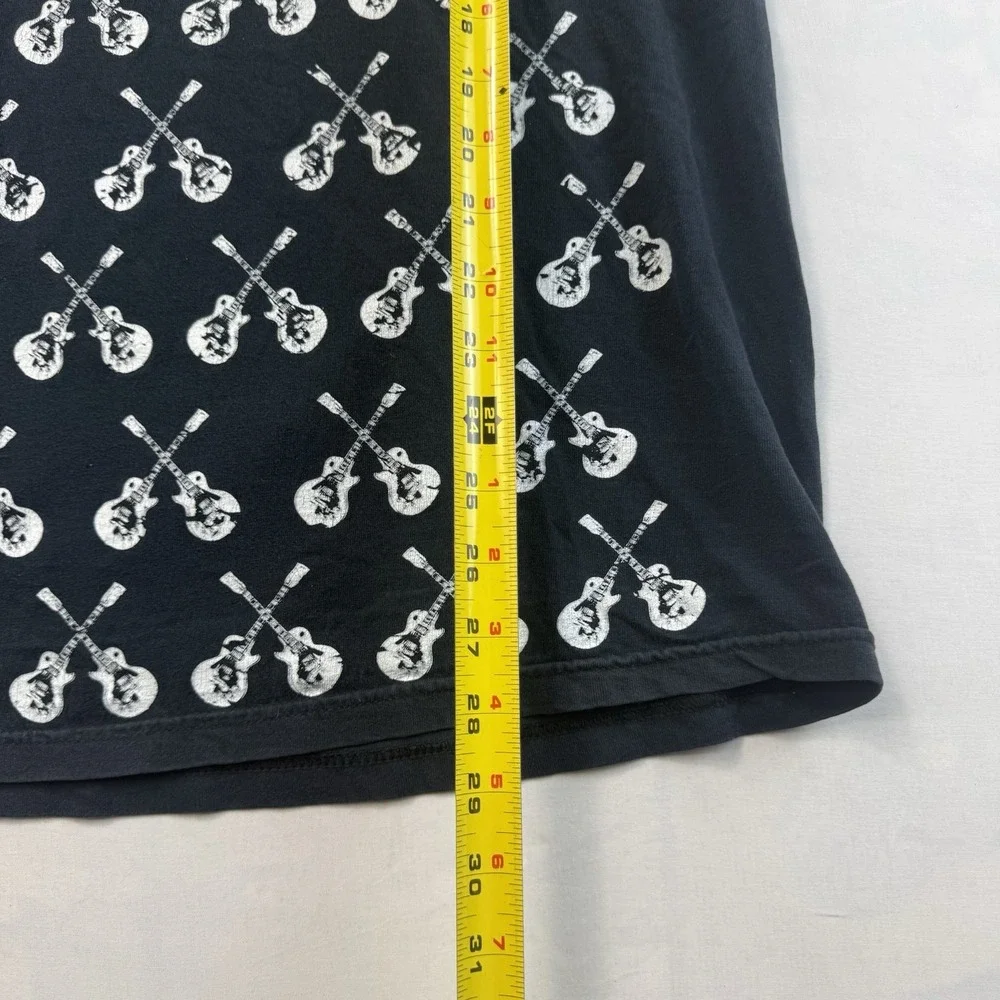 Y2K Guitar Drum Band Graphic T Shirt Mens XL Black Rock Music Jerzees Cotton